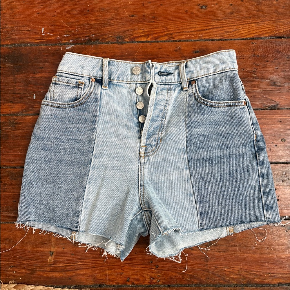 PacSun Two-Toned Denim High-Waisted Shorts